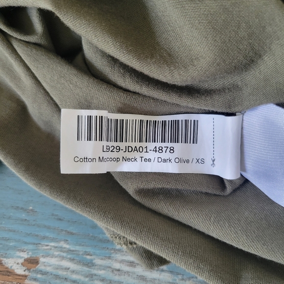 Quince Cotton Modal Scoop Neck Tee Dark Olive Sz XS - Picture 5 of 5